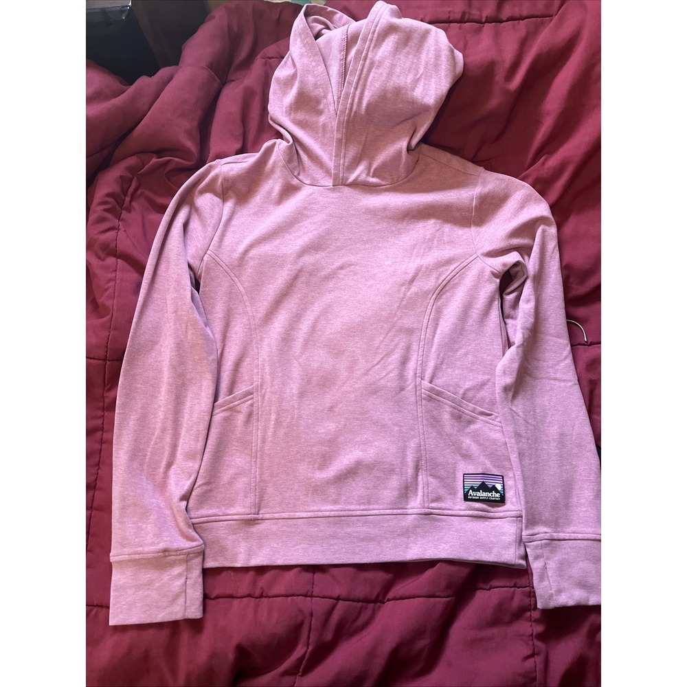 Avalanche Outdoor Supply Co Kids Pink Heathered Pullover Hoodie Large 14/16